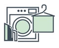 Hotel dry cleaners or laundry service isolated icon