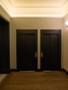 Hotel elevator doors closed in black color Royalty Free Stock Photo