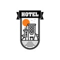 hotel emblem logo, in vintage style