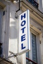 Hotel entrance sign in Paris Royalty Free Stock Photo