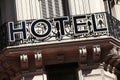 Hotel sign Paris France Royalty Free Stock Photo