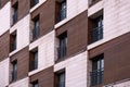 Hotel Facade Captured from Low-Angle Diagonal Perspective