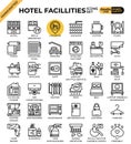 Hotel facillities concept icons set Royalty Free Stock Photo