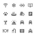 Hotel features icon set