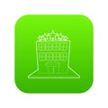 Hotel five stars icon green vector