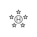 hotel, five, stars icon. Simple thin line, outline vector of Hotel Service icons for UI and UX, website or mobile application Royalty Free Stock Photo