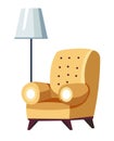 Armchair and floor lamp hotel furniture seat and light