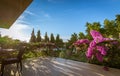 Hotel garden and terrace Royalty Free Stock Photo