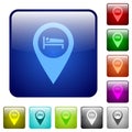 Hotel GPS map location color square buttons Royalty Free Stock Photo