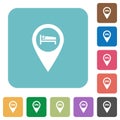 Hotel GPS map location rounded square flat icons Royalty Free Stock Photo