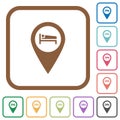 Hotel GPS map location simple icons Royalty Free Stock Photo