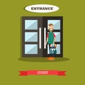 Hotel guest vector illustration in flat style