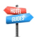 Hotel and guides sign illustration design