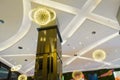 Hotel hall lobby ceiling  lighting modern commercial building Royalty Free Stock Photo