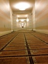 Hotel hallway long perspective corridor Royalty Free Stock Photo