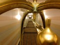 Hotel hallway long perspective corridor symmetrical design Royalty Free Stock Photo