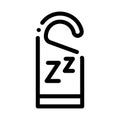 Hotel Handle Label Zzz Icon Outline Illustration