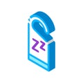 Hotel Handle Label Zzz isometric icon vector illustration