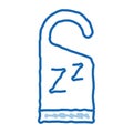 Hotel Handle Label Zzz doodle icon hand drawn illustration