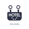 hotel hanging icon on white background. Simple element illustration from summer concept