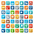 Hotel, hospitality, color, flat icons. Royalty Free Stock Photo