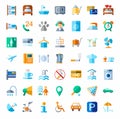 Hotel, hotel services, colored icons. Royalty Free Stock Photo