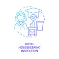 Hotel housekeeping inspection blue gradient concept icon