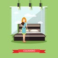 Hotel housekeeping vector illustration in flat style