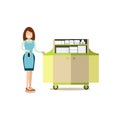 Hotel housemaid vector illustration in flat style Royalty Free Stock Photo