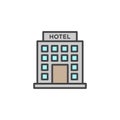 Hotel icon in colored version Royalty Free Stock Photo