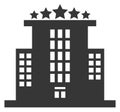 Hotel icon. Five star service building facade Royalty Free Stock Photo