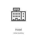 hotel icon vector from urban building collection. Thin line hotel outline icon vector illustration. Linear symbol for use on web Royalty Free Stock Photo