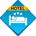 Hotel room icon web button Royalty Free Stock Photo
