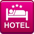 Hotel room icon web button Royalty Free Stock Photo