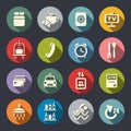 Hotel icons set. Royalty Free Stock Photo