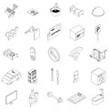 Hotel icons set, isometric 3d style Royalty Free Stock Photo