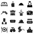 Hotel icons set, simple style Royalty Free Stock Photo