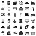 Hotel icons set, simple style Royalty Free Stock Photo