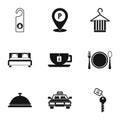 Hotel icons set, simple style Royalty Free Stock Photo