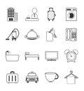 Hotel icons set