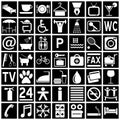 Hotel Icons - White on Black Royalty Free Stock Photo