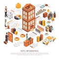 Hotel Infrastructure And Facilities Isometric Infographics