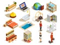 Hotel Isometric Elements Set