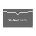 Hotel key card holder - horizontal gray sleeve envelope with top slot