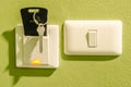 Hotel key card insert to power switch control of the electric Royalty Free Stock Photo