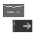 Hotel key card with keycard sleeve holder - top slot horizontal envelope