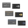 Hotel key card with top slot keycard sleeve holder - vector template set