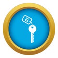 Hotel key icon blue vector isolated Royalty Free Stock Photo