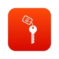 Hotel key icon digital red Royalty Free Stock Photo