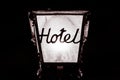 Hotel Lamp Word Black White Inn Resort Motel Metal Frame Light N Royalty Free Stock Photo